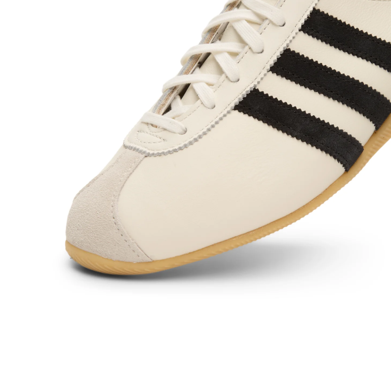 Cream & Black Slim Retro Sneakers with Tan Gum Sole