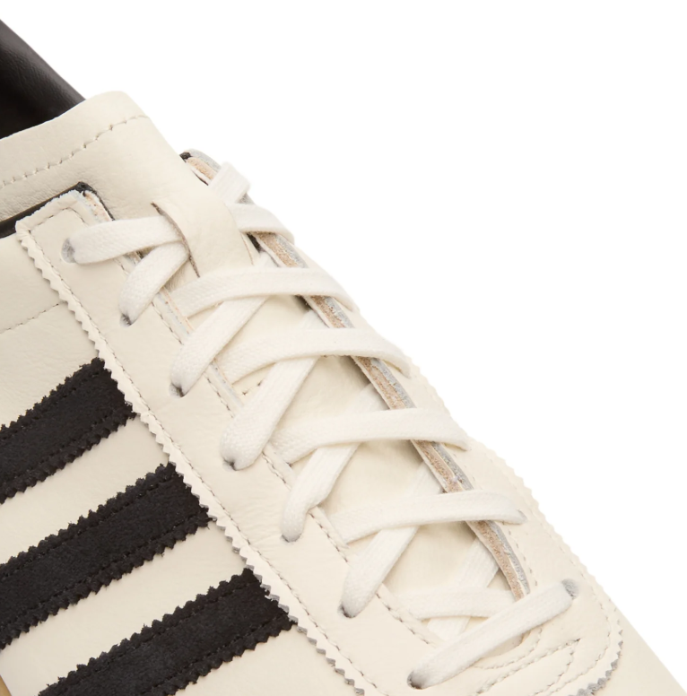 Cream & Black Slim Retro Sneakers with Tan Gum Sole