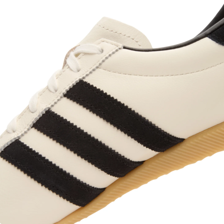 Cream & Black Slim Retro Sneakers with Tan Gum Sole