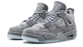 Gray Mixed-Texture Mid-Top Sneakers with Icy Blue Outsole