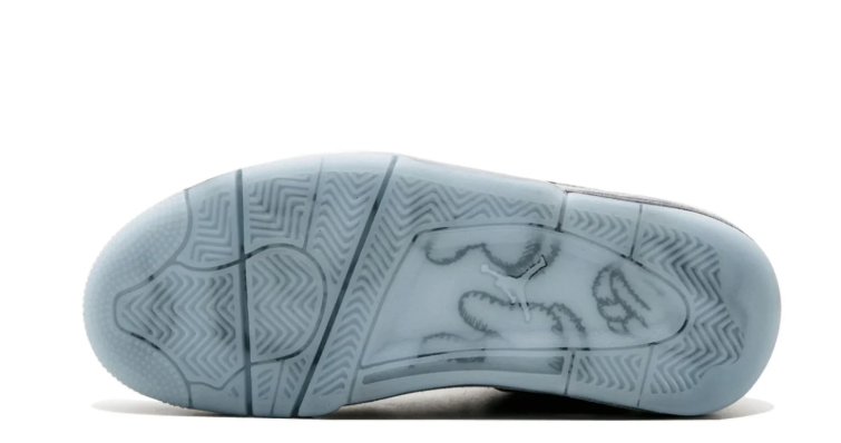 Gray Mixed-Texture Mid-Top Sneakers with Icy Blue Outsole