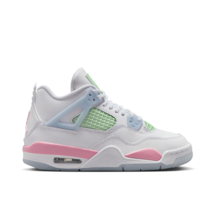 White Mid-Top Sneakers with Mint Green, Pale Blue & Pink Accents