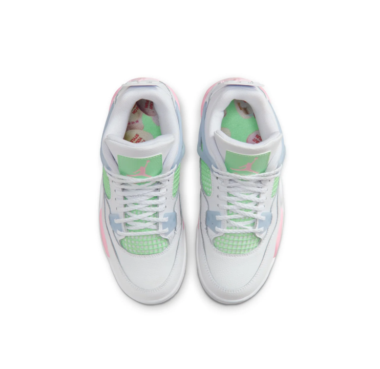 White Mid-Top Sneakers with Mint Green, Pale Blue & Pink Accents