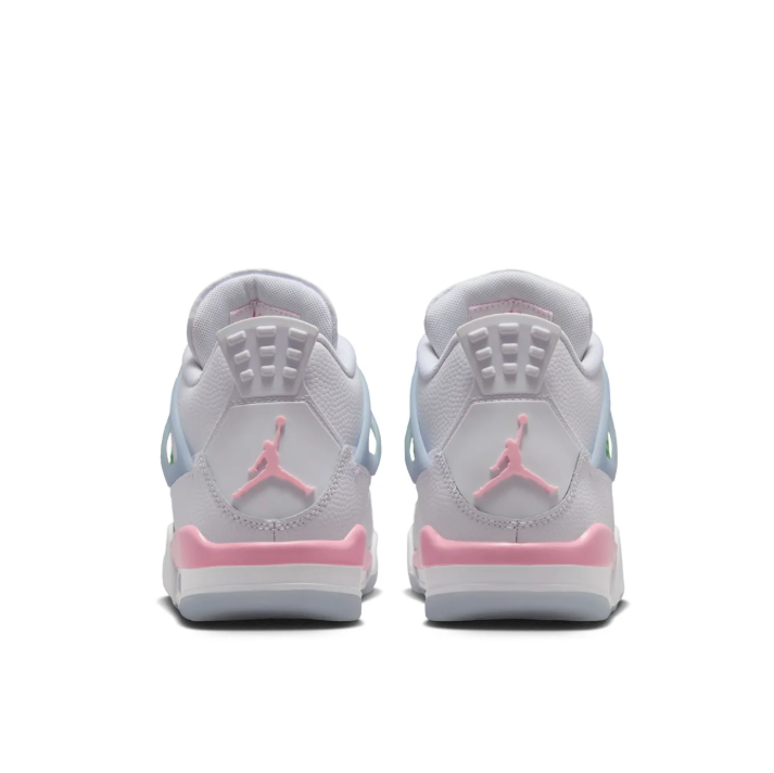 White Mid-Top Sneakers with Mint Green, Pale Blue & Pink Accents