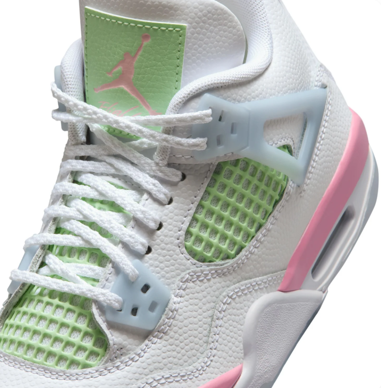 White Mid-Top Sneakers with Mint Green, Pale Blue & Pink Accents