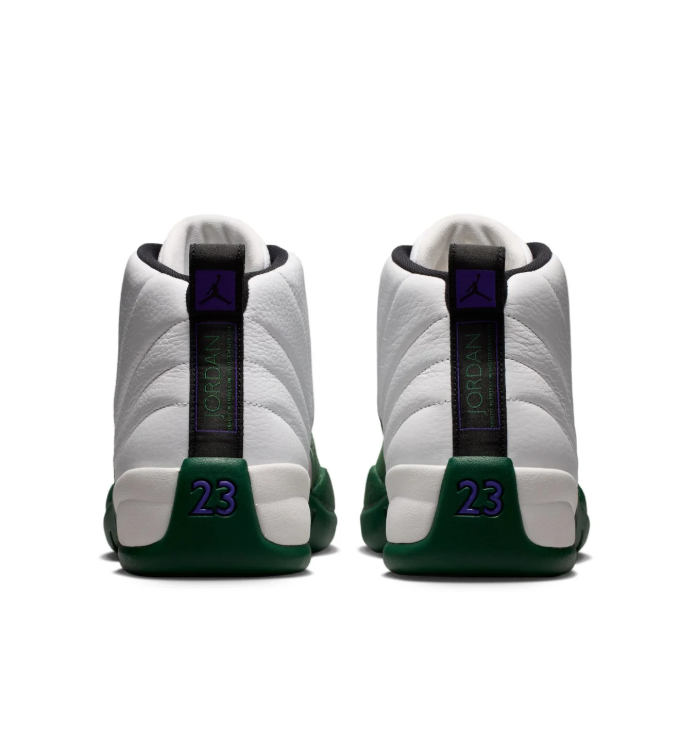 White & Forest Green High-Top Sneakers with Blue Accents