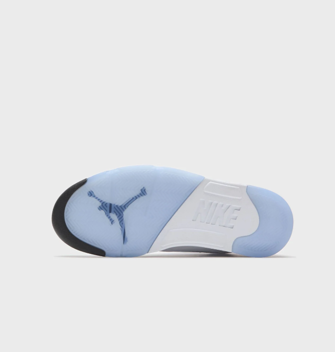 White High-Top Court Sneakers with Icy Blue Outsole