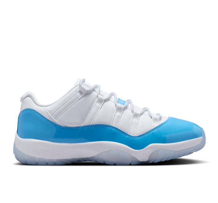 White & Bright Blue Low-Top Sneakers with Icy Outsole
