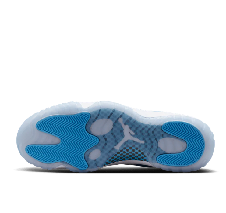 White & Bright Blue Low-Top Sneakers with Icy Outsole