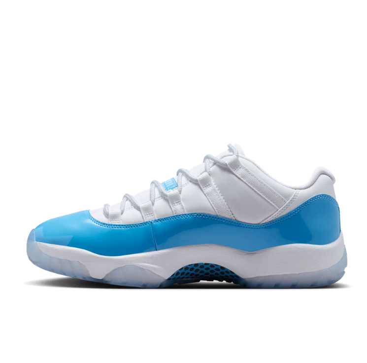 White & Bright Blue Low-Top Sneakers with Icy Outsole