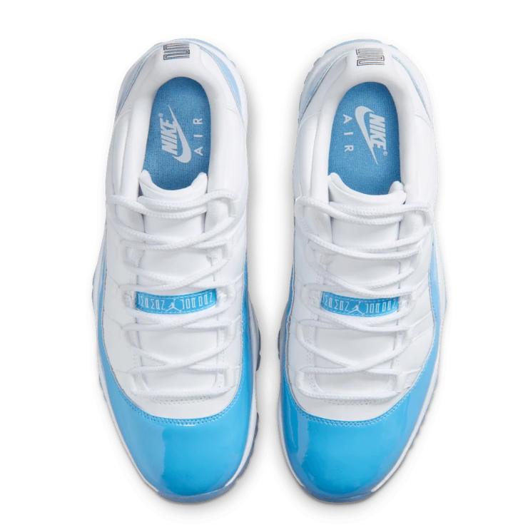 White & Bright Blue Low-Top Sneakers with Icy Outsole