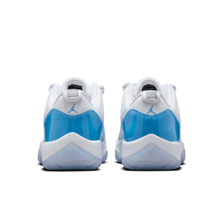 White & Bright Blue Low-Top Sneakers with Icy Outsole