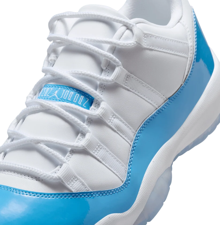 White & Bright Blue Low-Top Sneakers with Icy Outsole