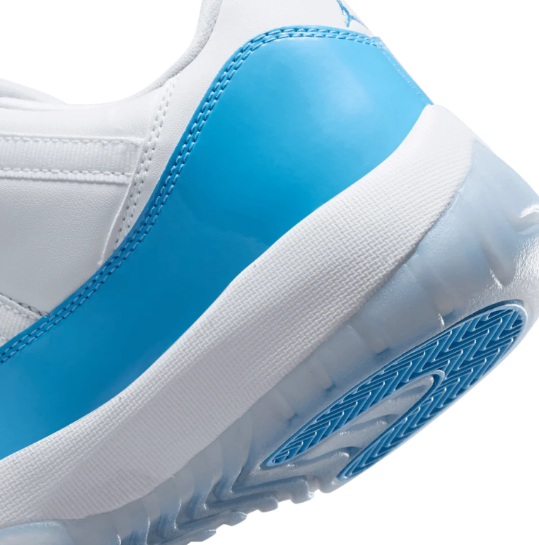 White & Bright Blue Low-Top Sneakers with Icy Outsole