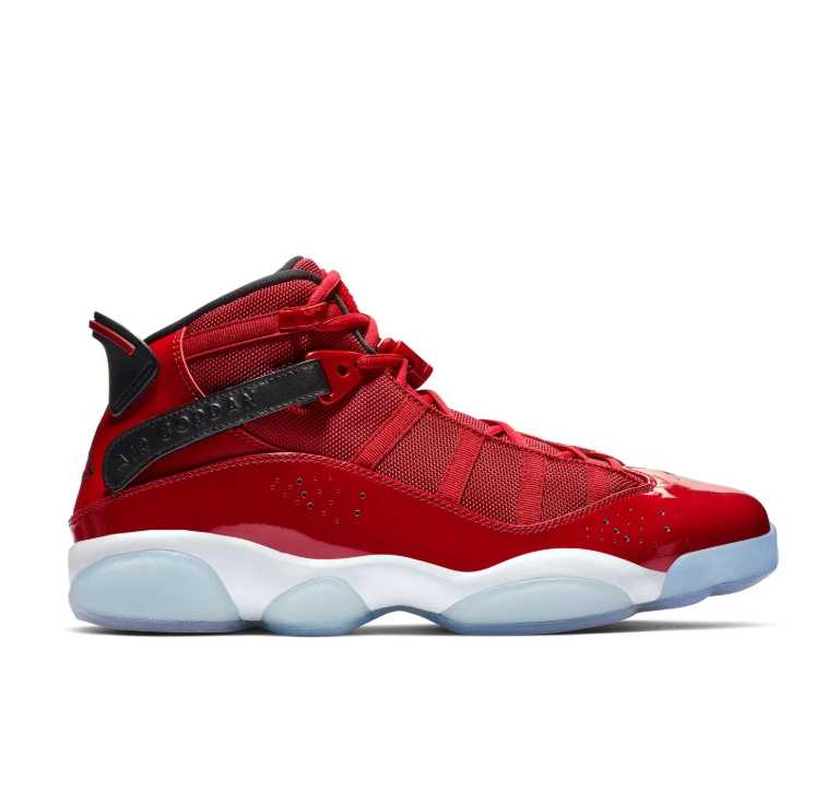 Glossy Red High-Top Sneakers with Black Straps & Icy Outsole