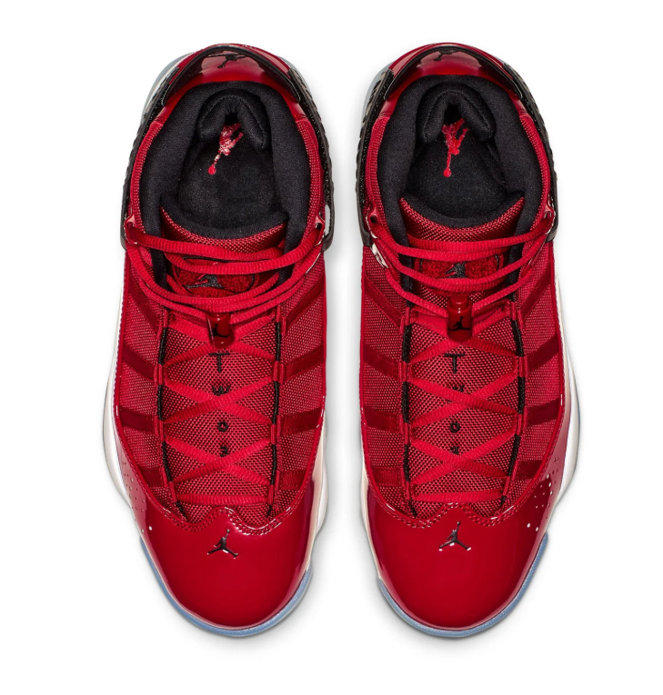 Glossy Red High-Top Sneakers with Black Straps & Icy Outsole