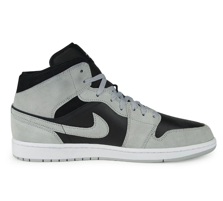 Black & Light Gray Mid-Top Court Sneakers