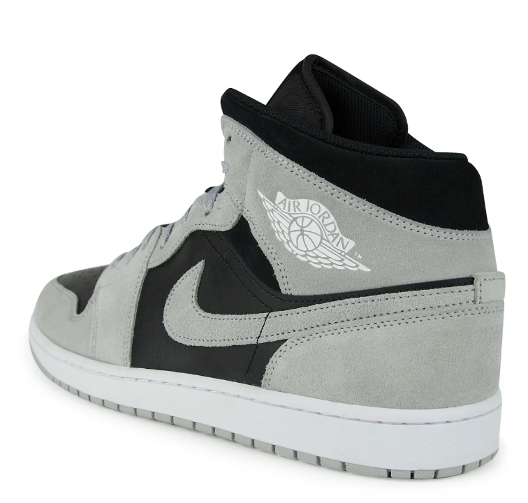 Black & Light Gray Mid-Top Court Sneakers