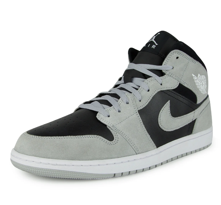 Black & Light Gray Mid-Top Court Sneakers