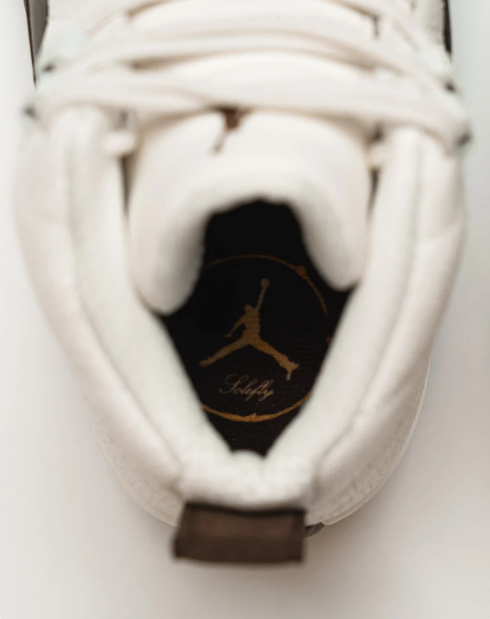 Cream & Dark Brown High-Top Sneakers with Crackle-Effect Panels