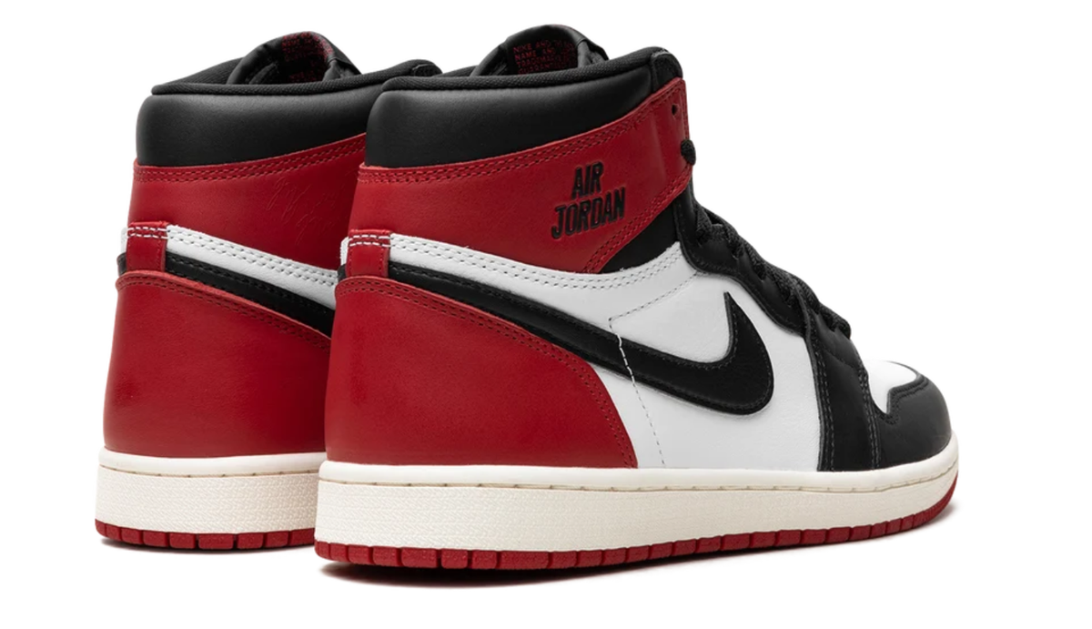 Black, White & Red High-Top Court Sneakers