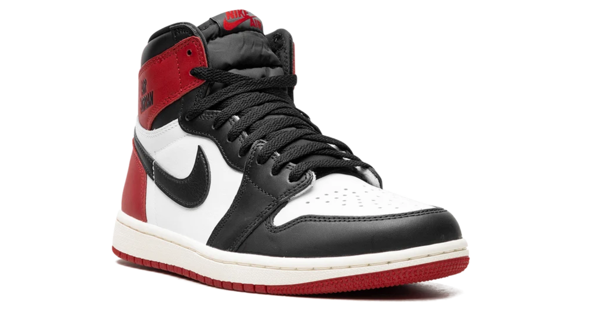 Black, White & Red High-Top Court Sneakers