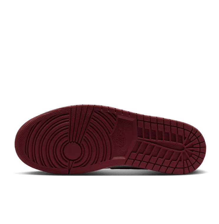 Brown & Cream High-Top Sneakers with Burgundy Outsole