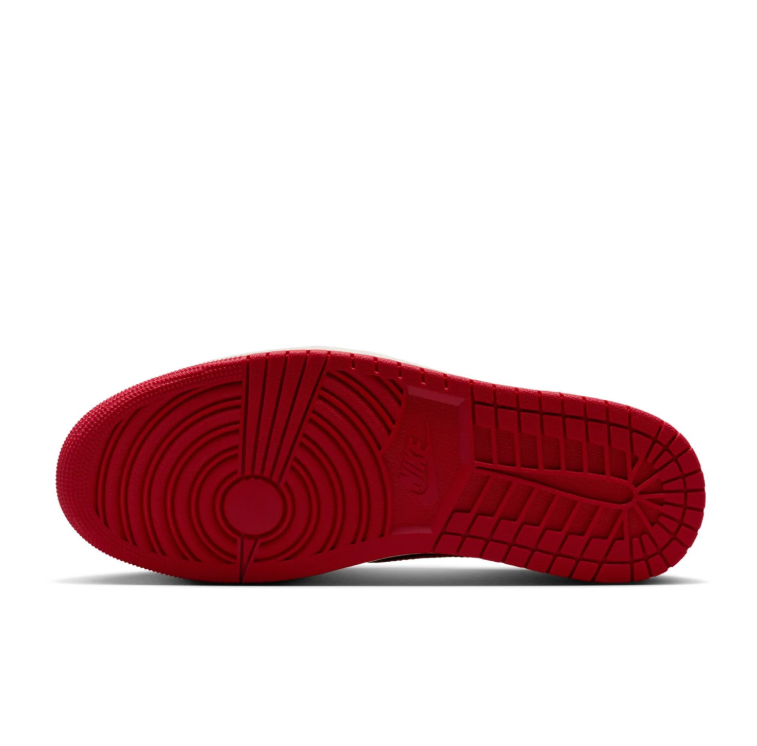 Black & Red Low-Top Court Sneakers with Off-White Midsole
