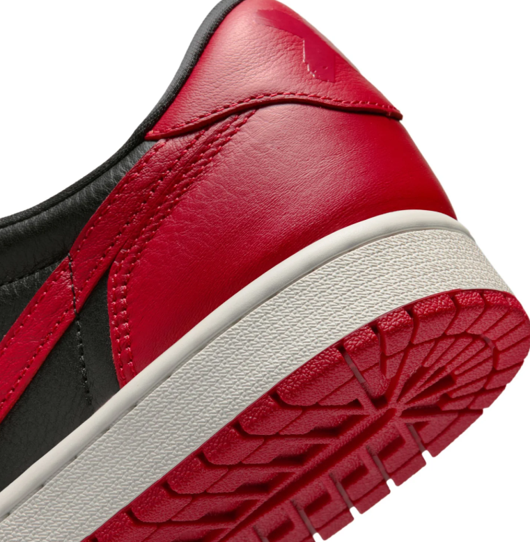 Black & Red Low-Top Court Sneakers with Off-White Midsole