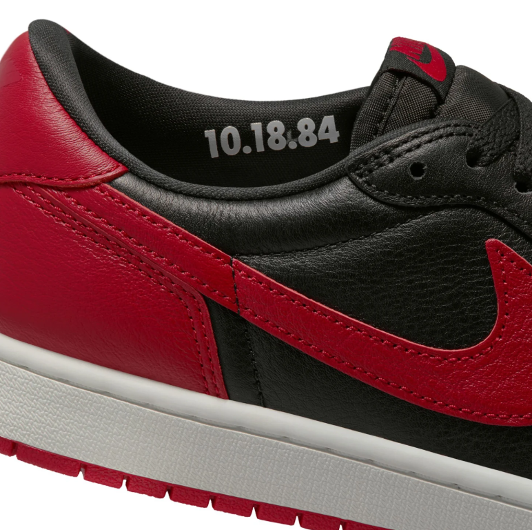 Black & Red Low-Top Court Sneakers with Off-White Midsole