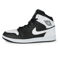 Black & White Speckled Mid-Top Court Sneakers