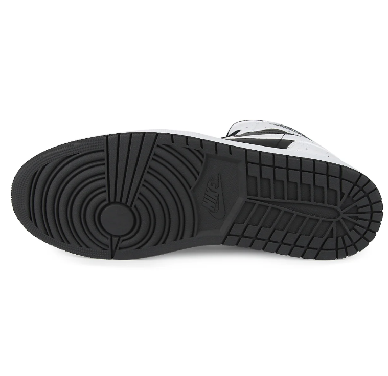 Black & White Speckled Mid-Top Court Sneakers