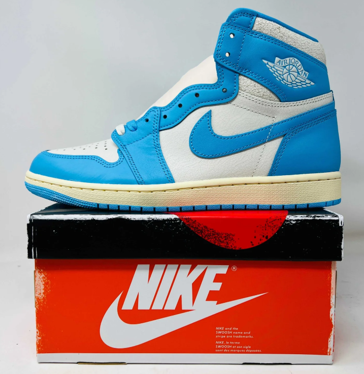 Bright Blue & White High-Top Sneakers with Cream Midsole