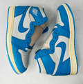 Bright Blue & White High-Top Sneakers with Cream Midsole
