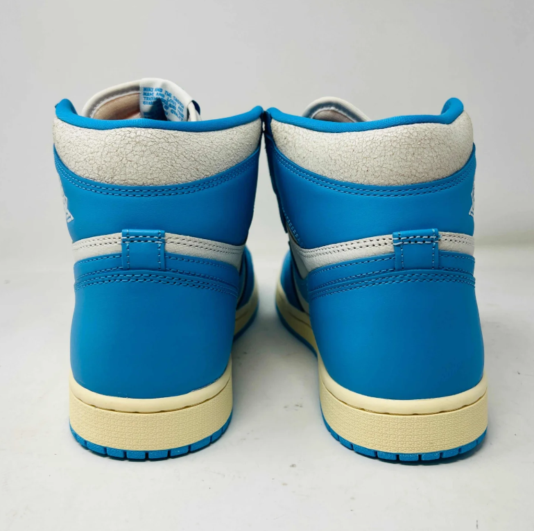 Bright Blue & White High-Top Sneakers with Cream Midsole
