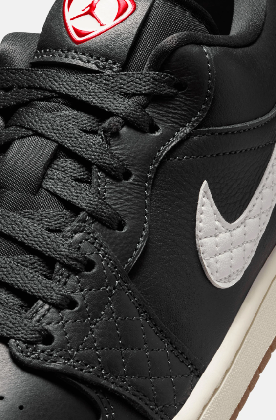 Black & White Low-Top Sneakers with Brown Gum Sole