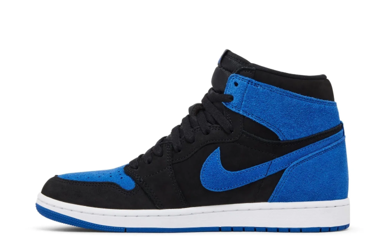 Black & Royal Blue High-Top Court Sneakers