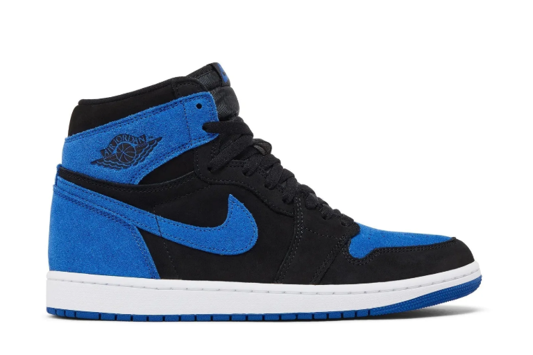 Black & Royal Blue High-Top Court Sneakers