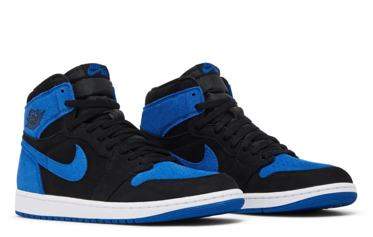 Black & Royal Blue High-Top Court Sneakers