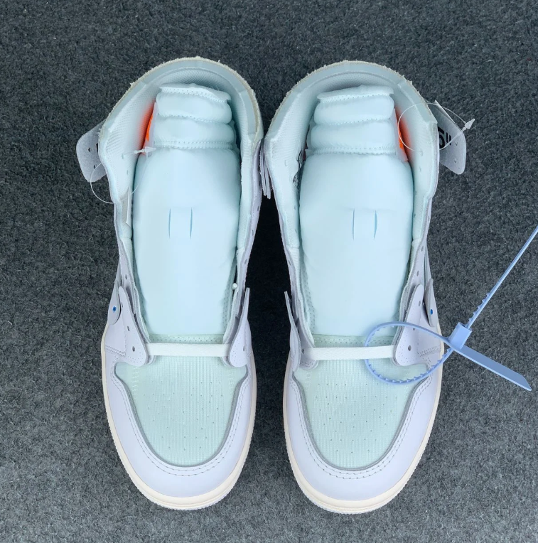 White & Pale Mint High-Top Sneakers with Deconstructed Details