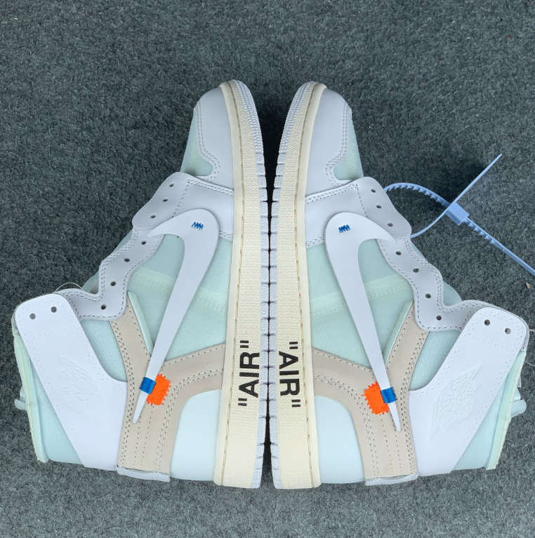 White & Pale Mint High-Top Sneakers with Deconstructed Details