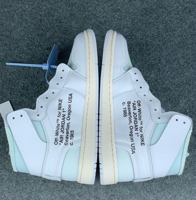 White & Pale Mint High-Top Sneakers with Deconstructed Details