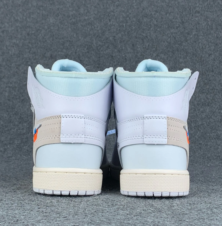 White & Pale Mint High-Top Sneakers with Deconstructed Details