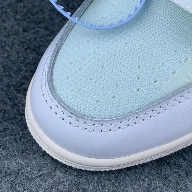White & Pale Mint High-Top Sneakers with Deconstructed Details