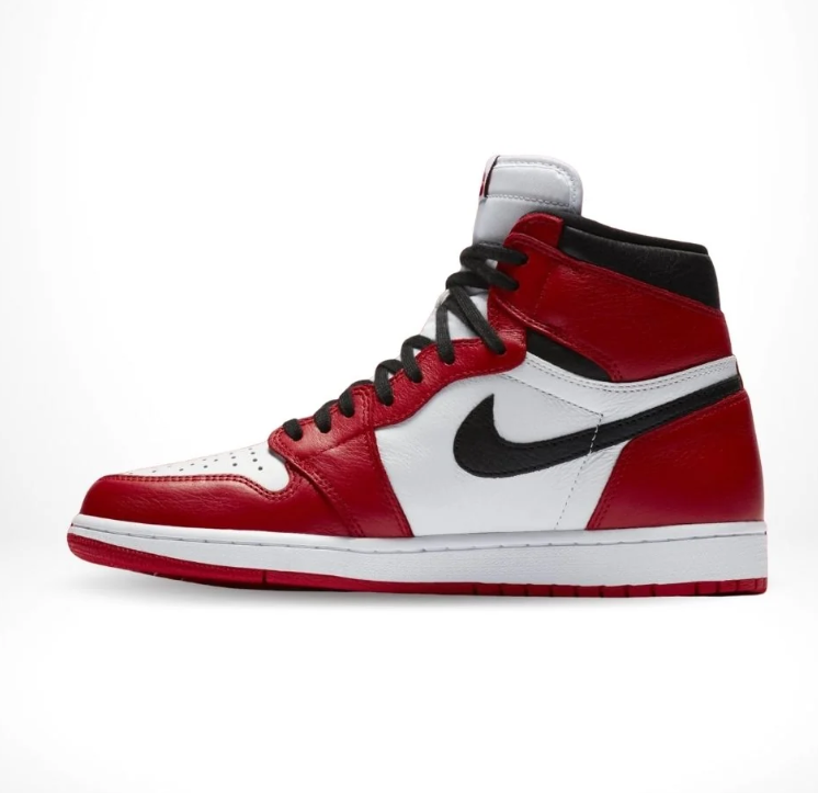 Black, Red & White High-Top Sneakers with Split Color Blocking