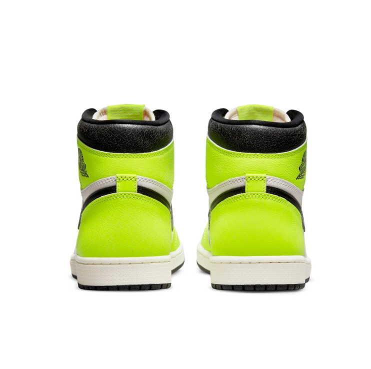 Neon Lime & White High-Top Sneakers with Black Accents
