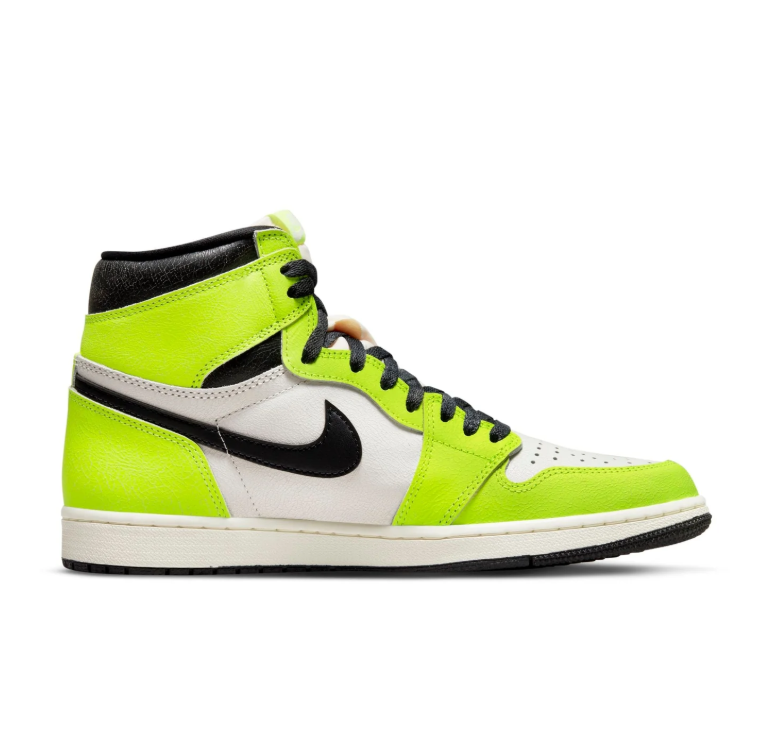 Neon Lime & White High-Top Sneakers with Black Accents