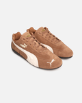 Brown & Cream Slim Low-Top Sneakers with Black Wraparound Sole