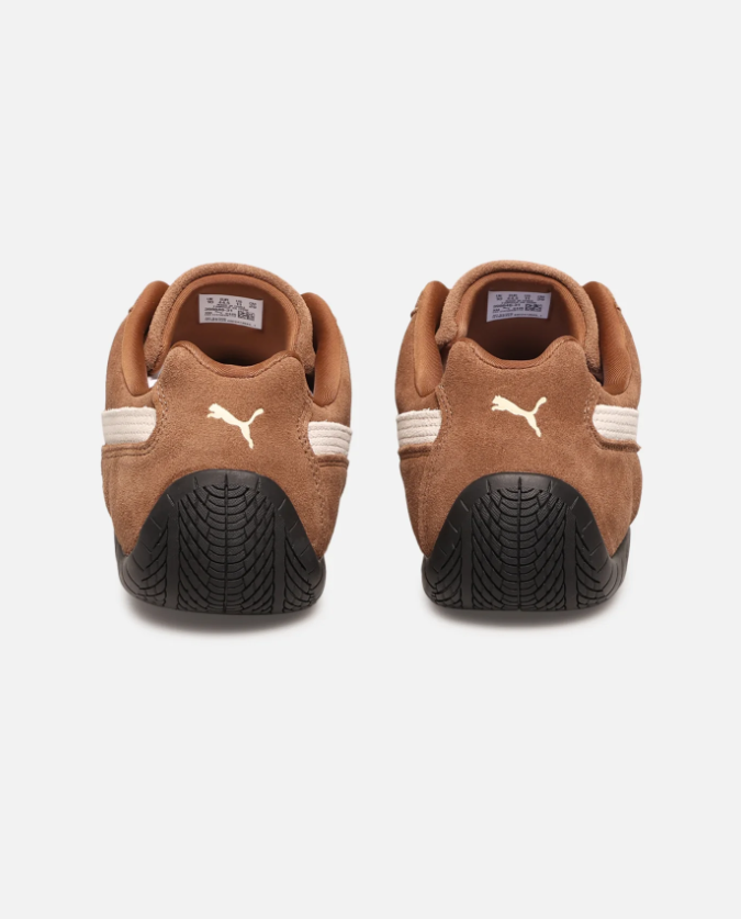Brown & Cream Slim Low-Top Sneakers with Black Wraparound Sole