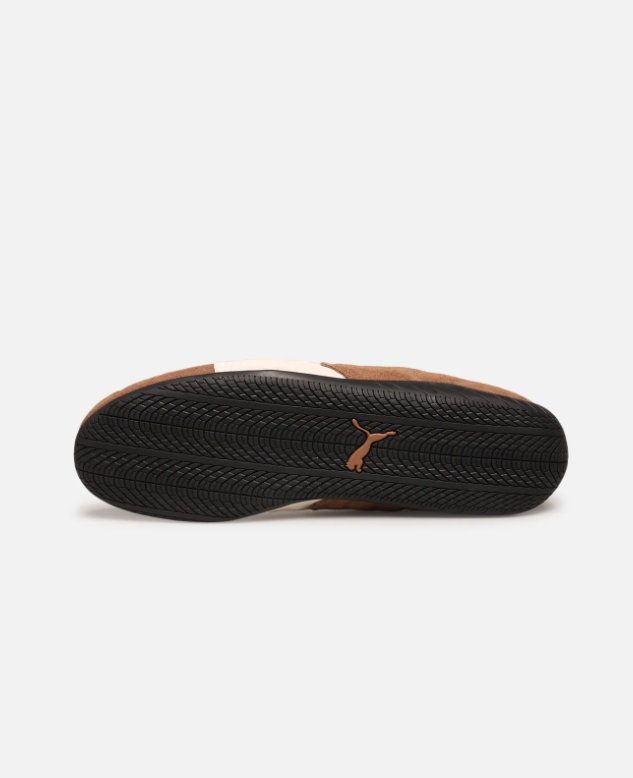 Brown & Cream Slim Low-Top Sneakers with Black Wraparound Sole